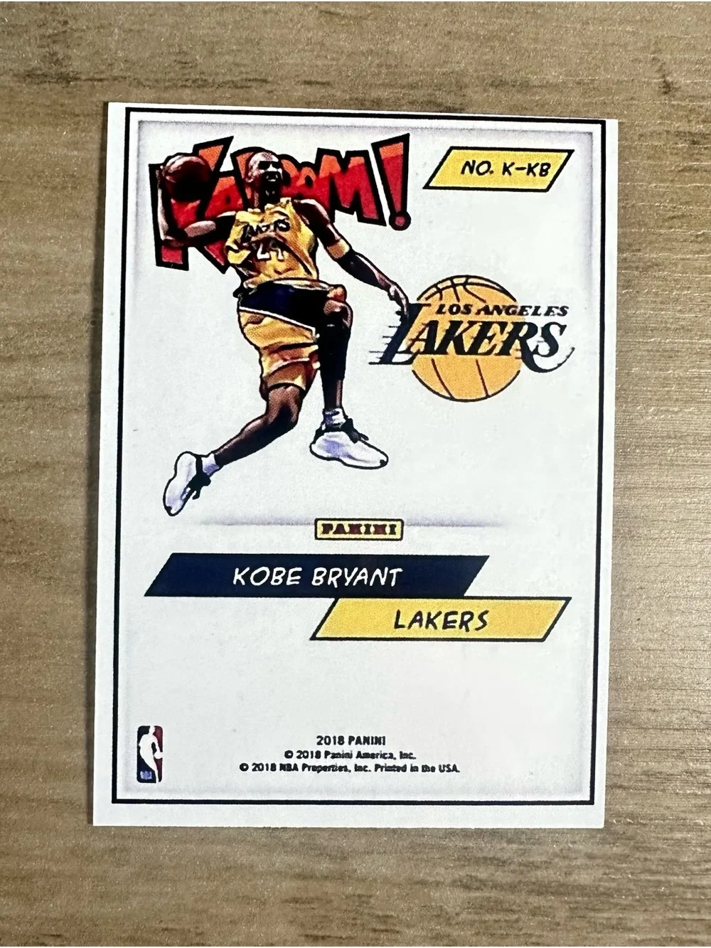 Kobe Bryant 2018 Panini Kaboom #K-KB 1/1 Holo Novelty Basketball Card. LA Lakers
